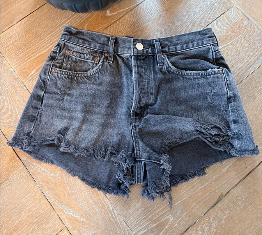 AGOLDE Parker Shorts In Black Size 25