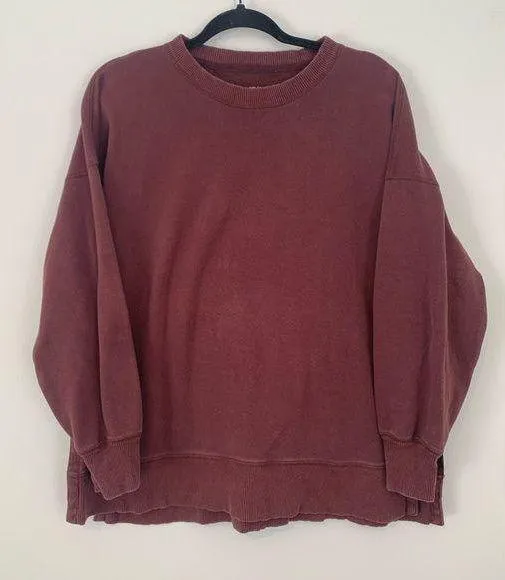 Maroon Oversized Crewneck Sweatshirt - Size Small