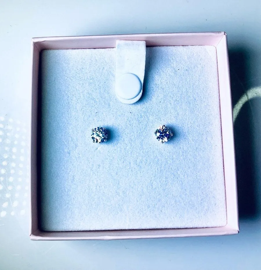 Diamonique sterling silver stud earrings