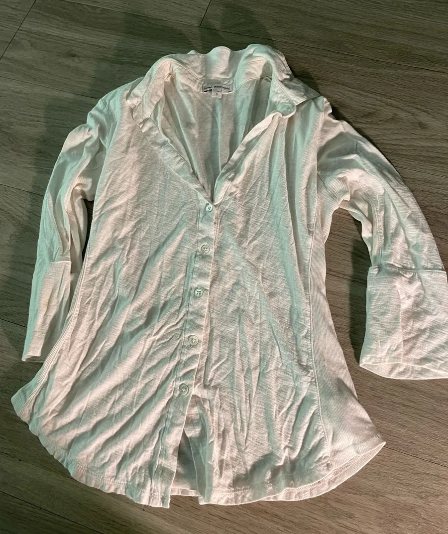 Lightweight White Button-Front Women’s Top