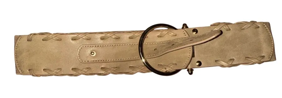 Wide waist stretch belt Tan Size M
