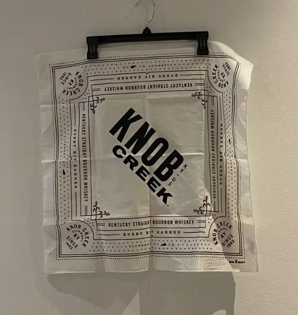 Knob Creek Kentucky Straight Bourbon Whiskey Bandana | Novelty Bar Accessory White