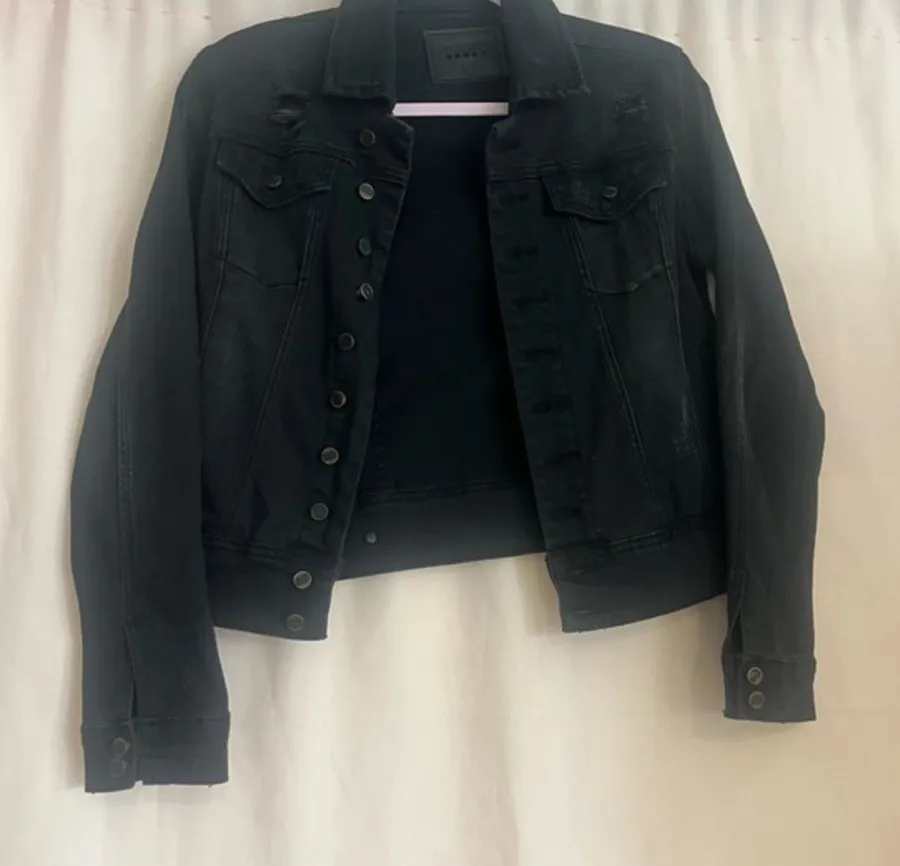 Blank NYC Black Cropped Jean Jacket