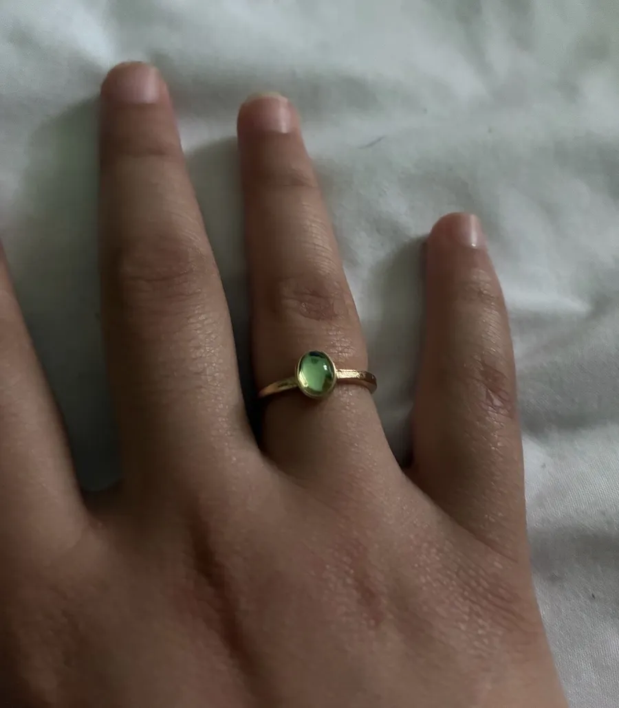 Green Stone Gold Ring - Women Jewelry
