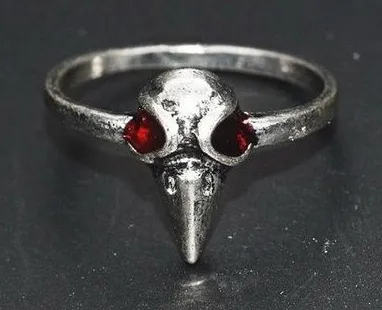 Gothic Raven Head Ring Silver