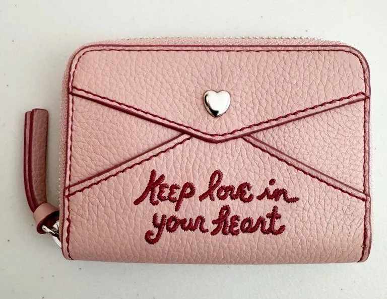 Brighton All My Lovin Accordion Wallet Pink Sand Rare Leather Zip Around E3170P