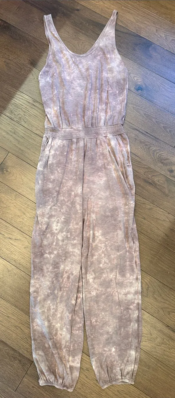 Aerie Everyday Track Jumpsuit in Purple Tie Dye Size Large - C45-078