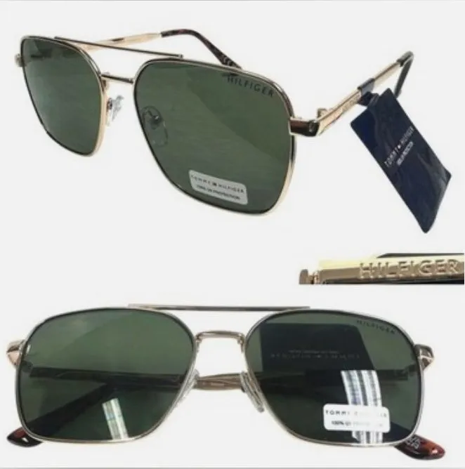 NWT TOMMY HILFIGER MM OM687 Gold/Green Mens Sunglasses