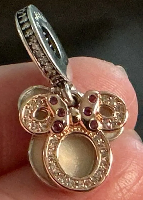 Pandora Disney Minnie Mouse Mom Double Dangle Charm 782615C01 S925