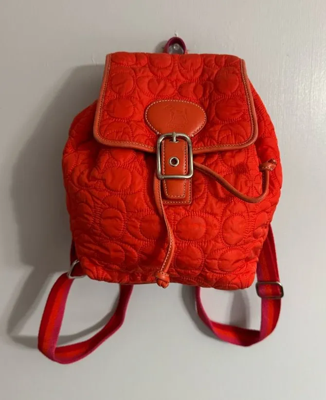 Coach Limited Edition Y2K Quilted Mini Backpack in Coral Red Orange Color