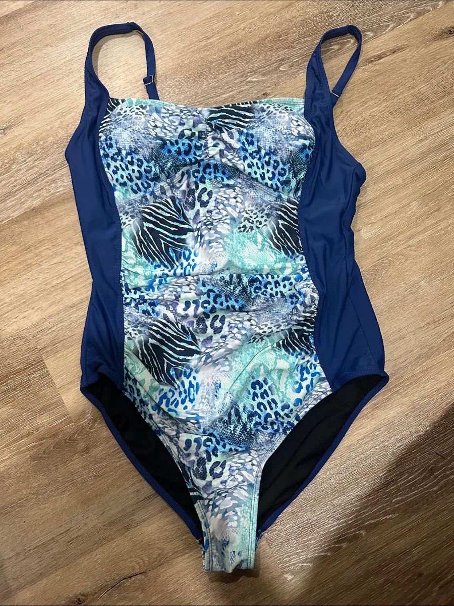 Navy Blue & Aqua Animal Print One