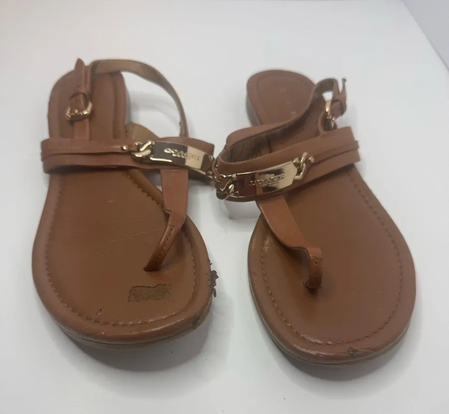 Coach 'Caterine' Tan Sandals Size 8B