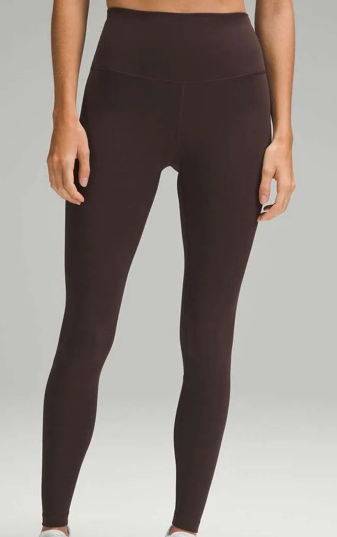 Lululemon Wunder Train High-Rise Leggings 28" Size 4 Espresso Brown Yoga Pilates