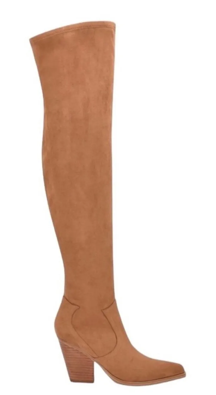 Marc Fisher Gwyneth Over the Knee Camel Brown Boots Sz 8 New