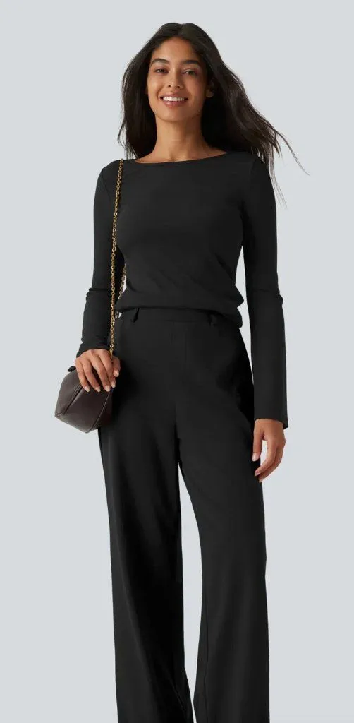 Halara DayStretch High Waisted Straight Leg Casual Pants with Pockets