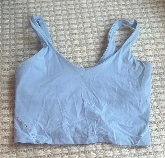 Lululemon Blue Sports Bra with Wide Straps and Minimalist Design
