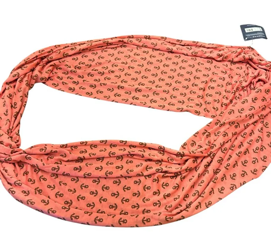Sperry Coral Infinity scarf with Anchor Print accessory coastal New gift preppy