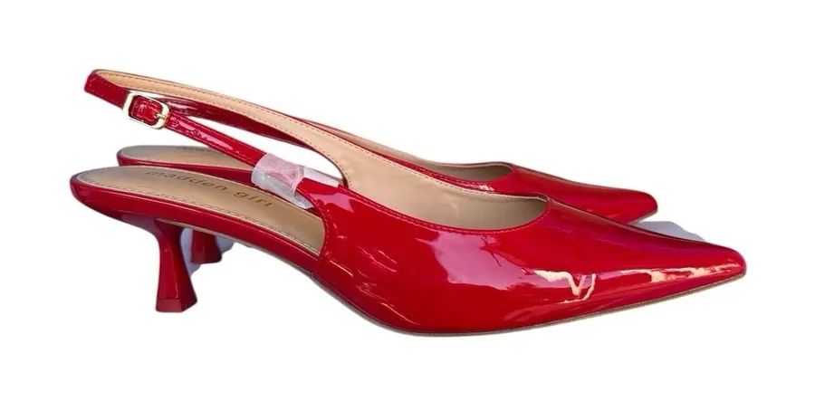 Steve Madden Women's US 7.5 Valeriee Heel Pointed Toe Pump Red Patent