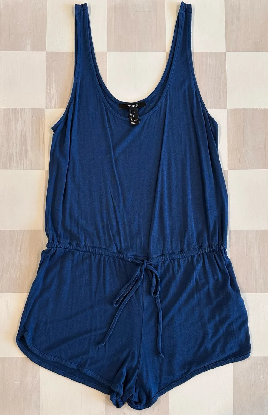 blue loose minimalist romper playsuit