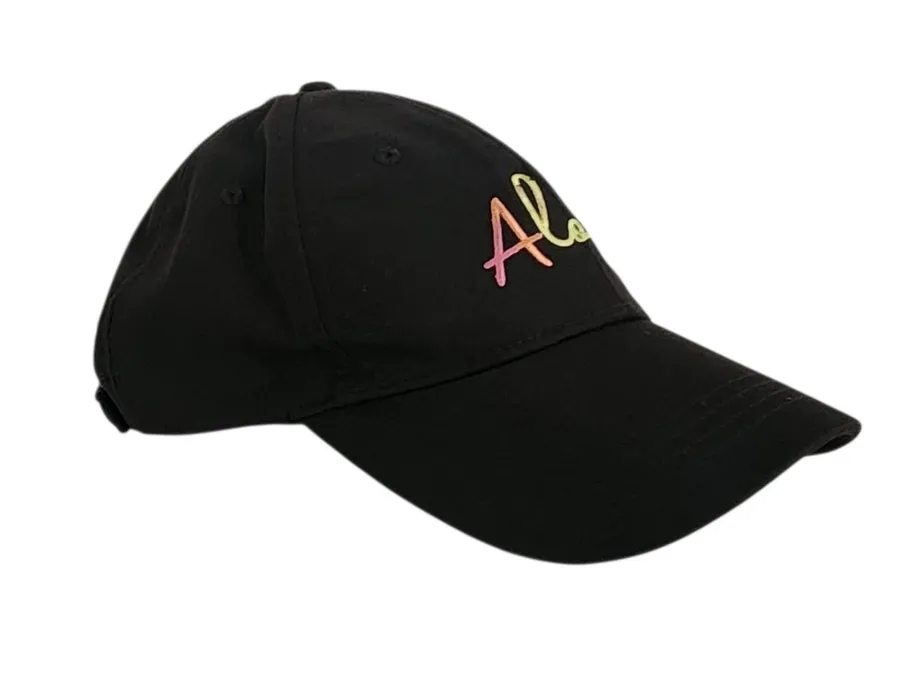 Tommy Bahama Black Embroidered Aloha Adjustable Hat One Size