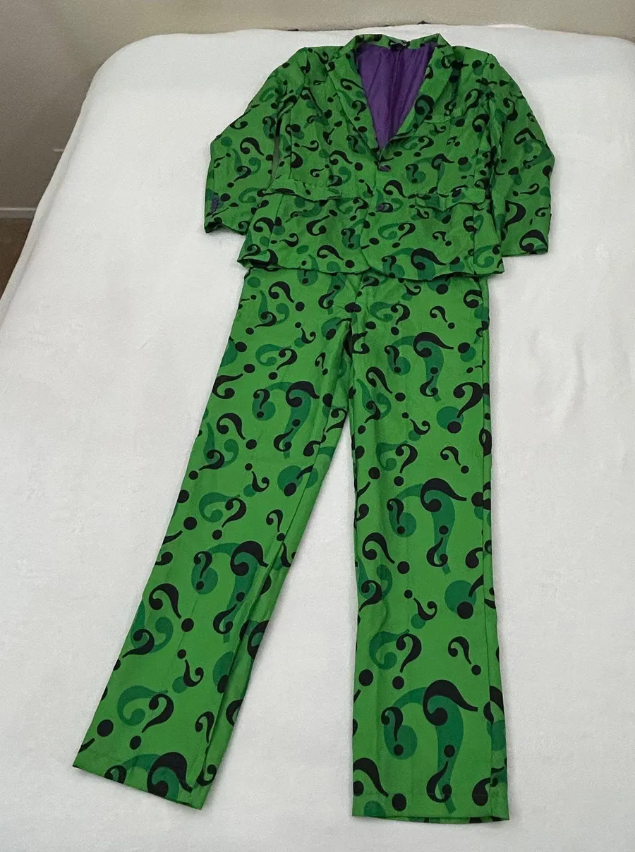 Suitmeister The Riddler DC Comics Batman Suit Jacket & Pants Halloween Costume L Green Size L