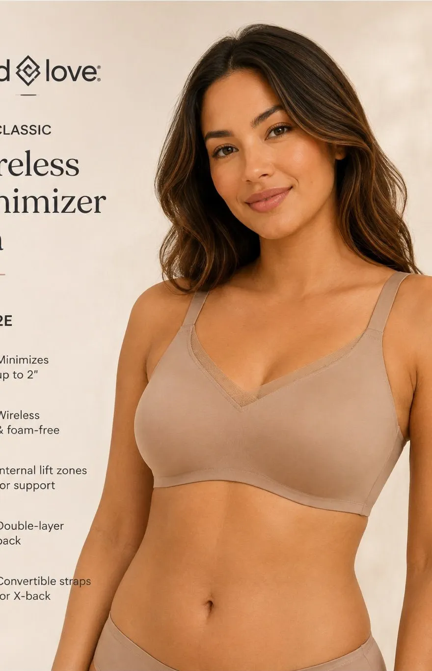 ThirdLove 24/7 Classic Wireless Minimizer Bra Taupe 42E NWT