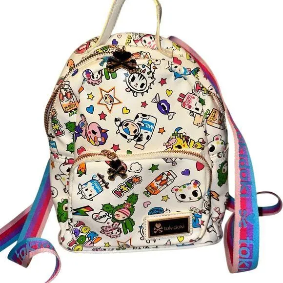 2018 RARE Tokidoki Denim Daze White Mini Backpack Vinyl Toy JAPAN Kawaii Cosplay