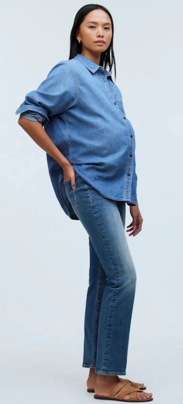 Madewell Maternity Kick Out Jeans Over-the-Belly Medium Wash Blue Size 31 NEW
