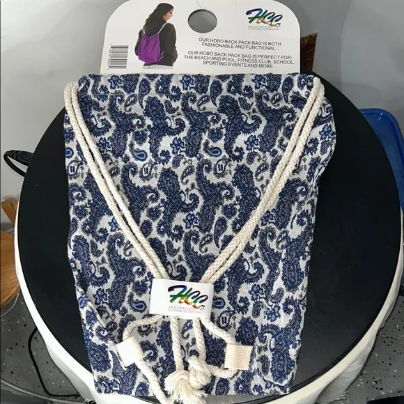 Nautical Blue and White Patterned Backpack