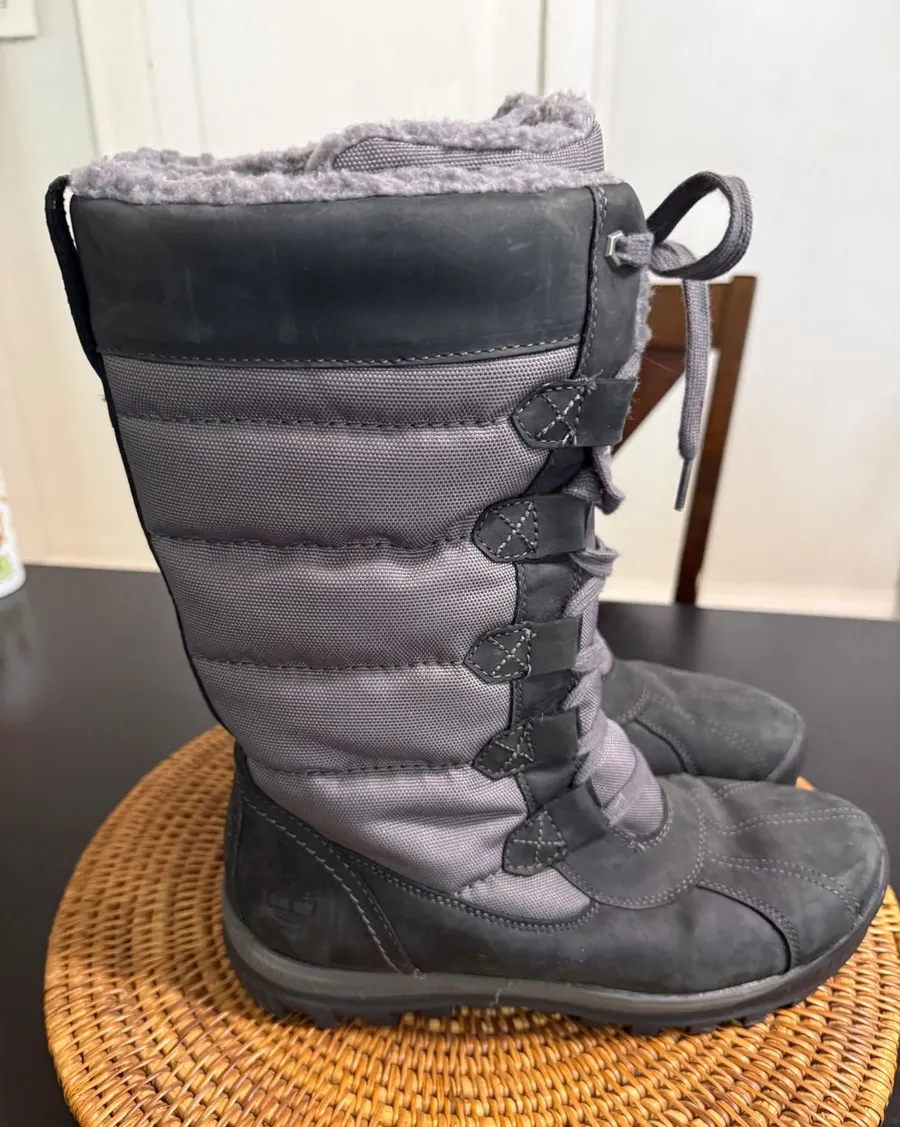 Timberland Mount Hope Waterproof Winter Boots Gray Black A11SN Womens 10