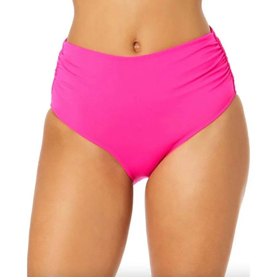 Anne Cole Orchid High Waisted Ruched Bikini Bottom Size Large Convertible NEW