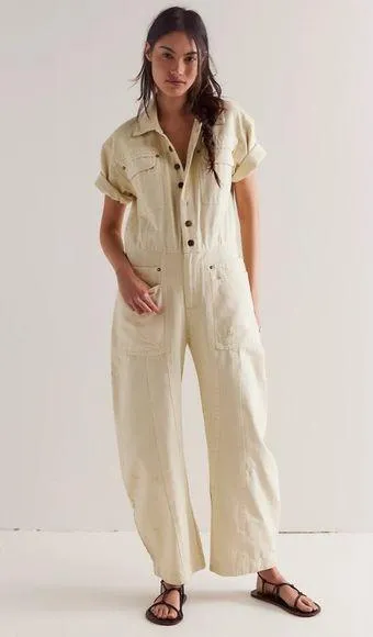 Free people Maxie Washed Coverall jumpsuit
