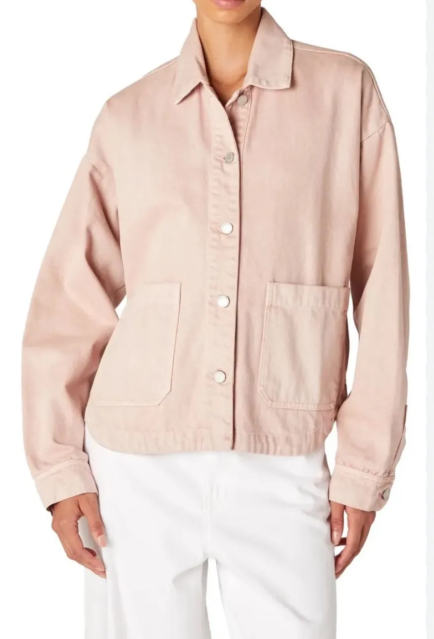 GAP Women Large Soft Pink Tencel Button Up Jacket Casual Everyday Outerwear
