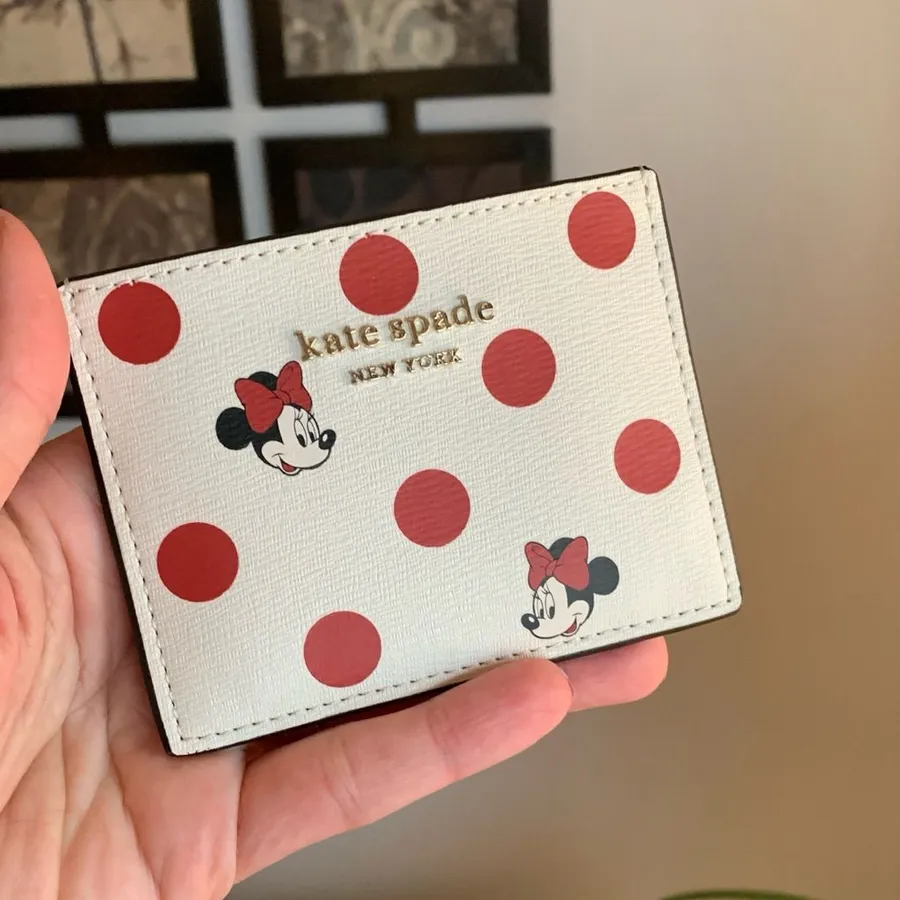 Authentic KATE SPADE LImited Edition leather dots Disney card case
