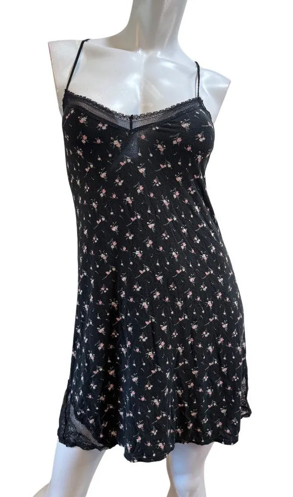 Lacey Strappy Mesh Coquette Floral Dainty Dreamy Whimsigoth Slip Dress XS