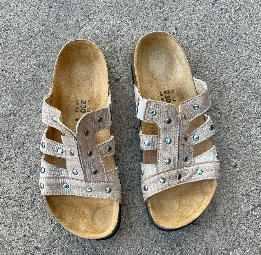 Betula by Birkenstock Sandals Womens Size EU 36 Beige Studded