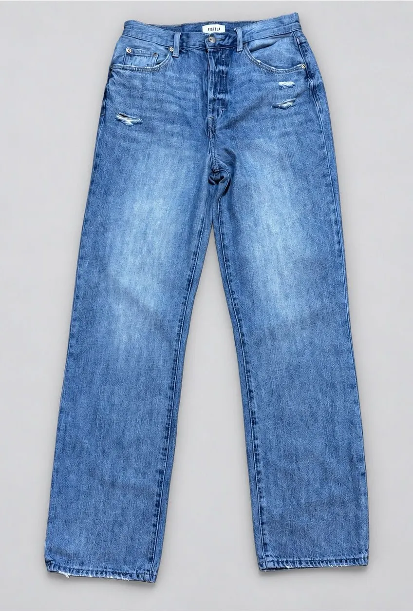 Pistola Cassie Super High Rise Straight Leg Distressed Jeans 28 Y2K normcore