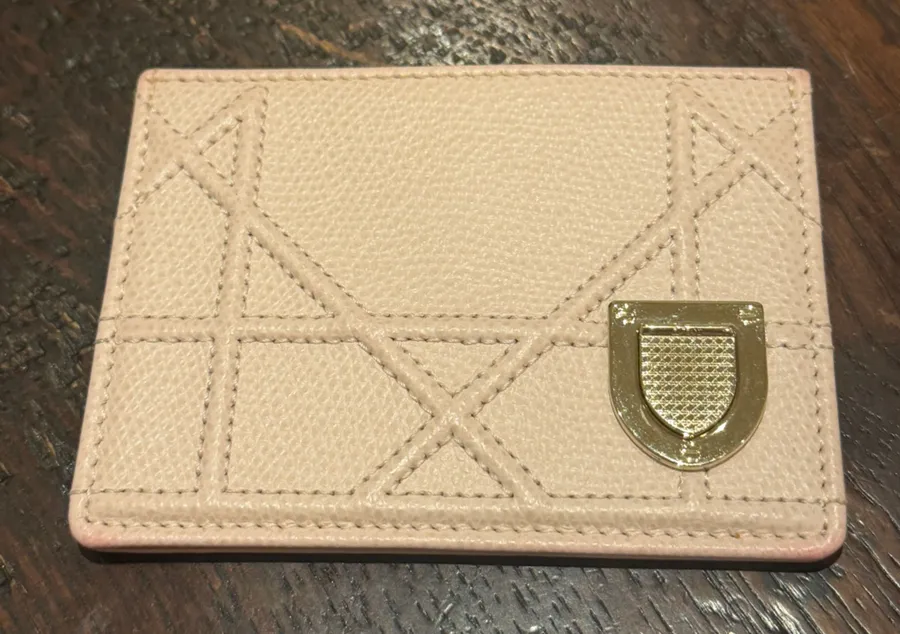 Elegant Cream Quilted Women's Wallet dior