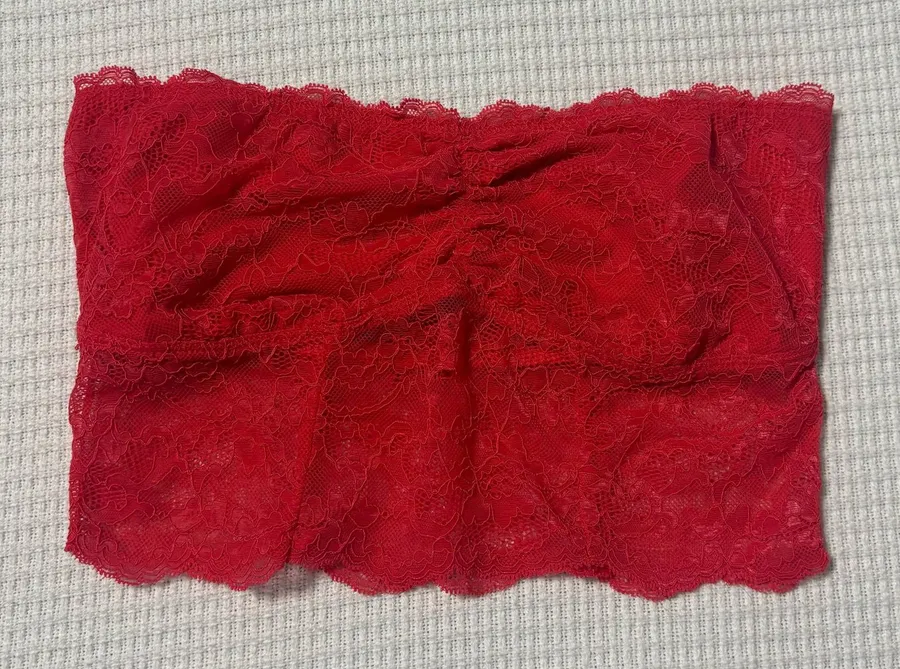 Red Lace Bandeau Top