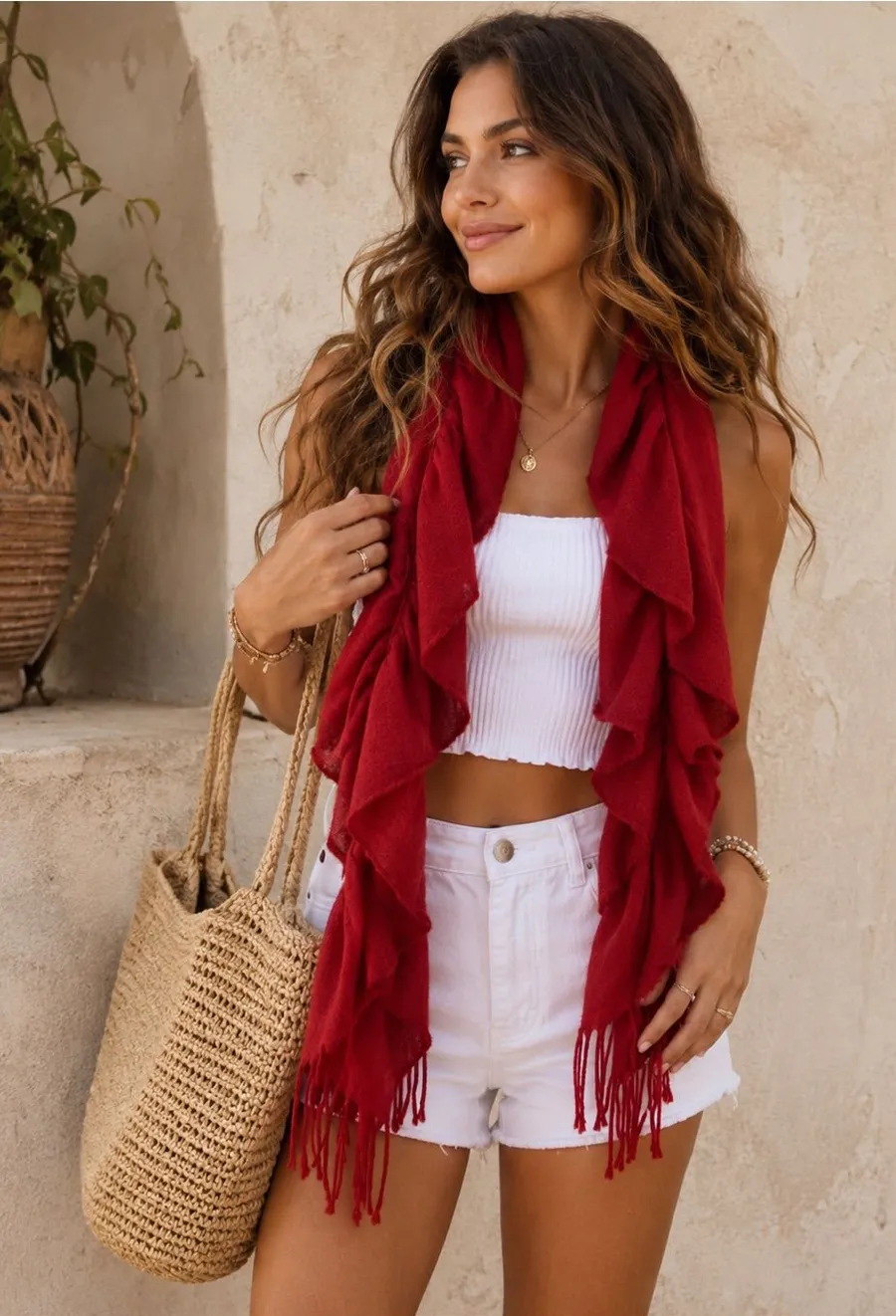 Amicale Wool cashmere scrunch Scarf