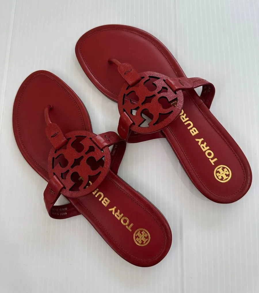 Tory Burch NWOB Miller Sandals Poinsettia, 7
