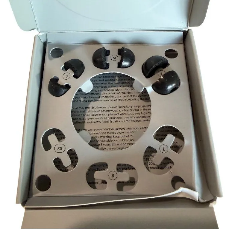 Loop Engage 2 Plus Extra Ear Tips ONLY S M L Black Adult Noise Reduction