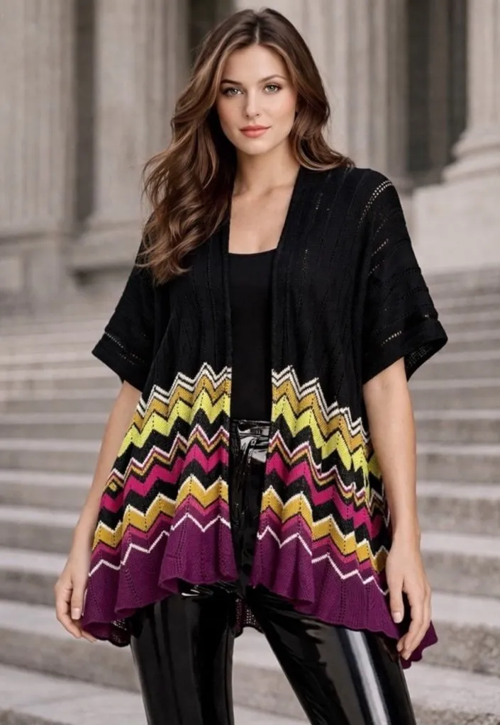 Missoni for Target Iconic Zigzag Knit Cape Shawl Open Ponch