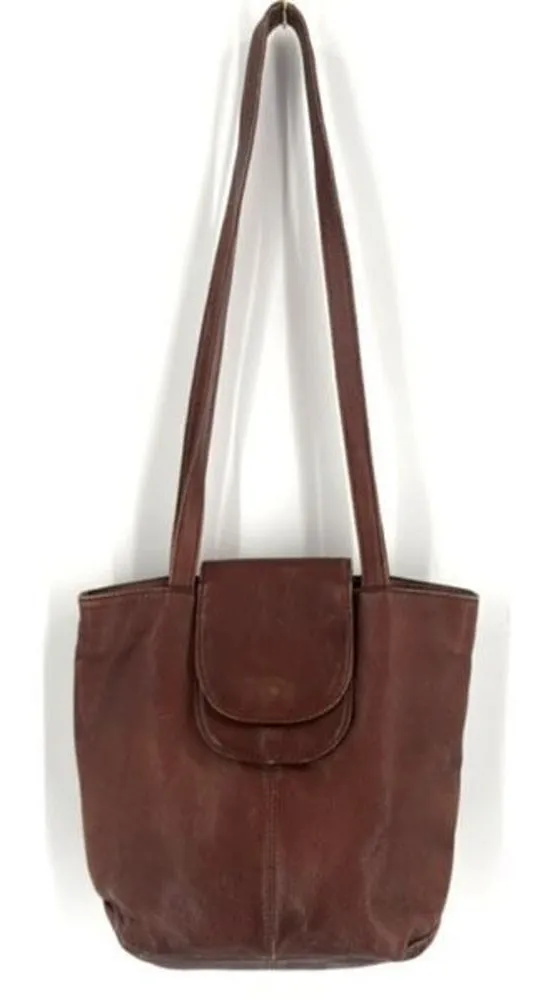 Vintage Hobo International Leather Purse Bucket crossbody Bag Brown Size Small Brown