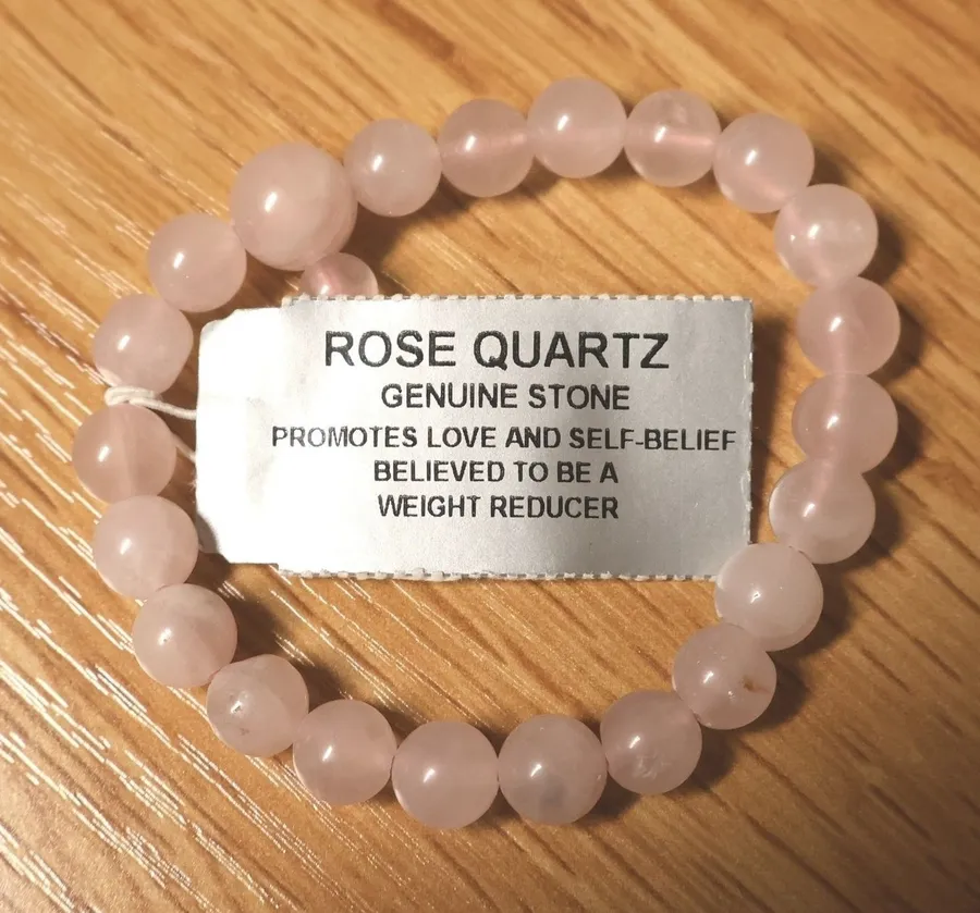 Rose Quartz Bead Stretch Bracelet Pink Healing Crystals Boho Fairy Natural Zen