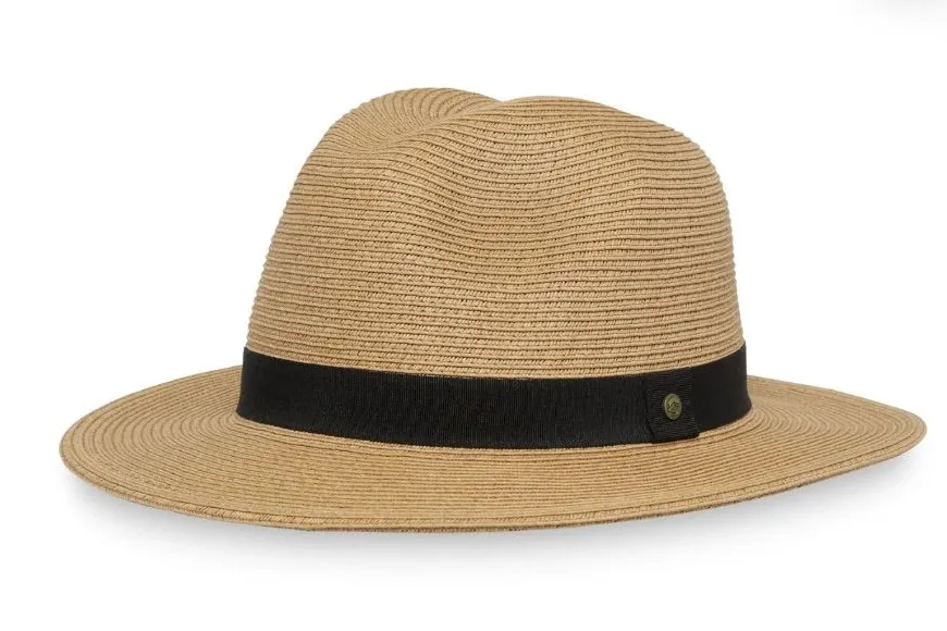 NWT!! Sunday Afternoons Unisex Breathable Fedora Style Havana Hat Tan