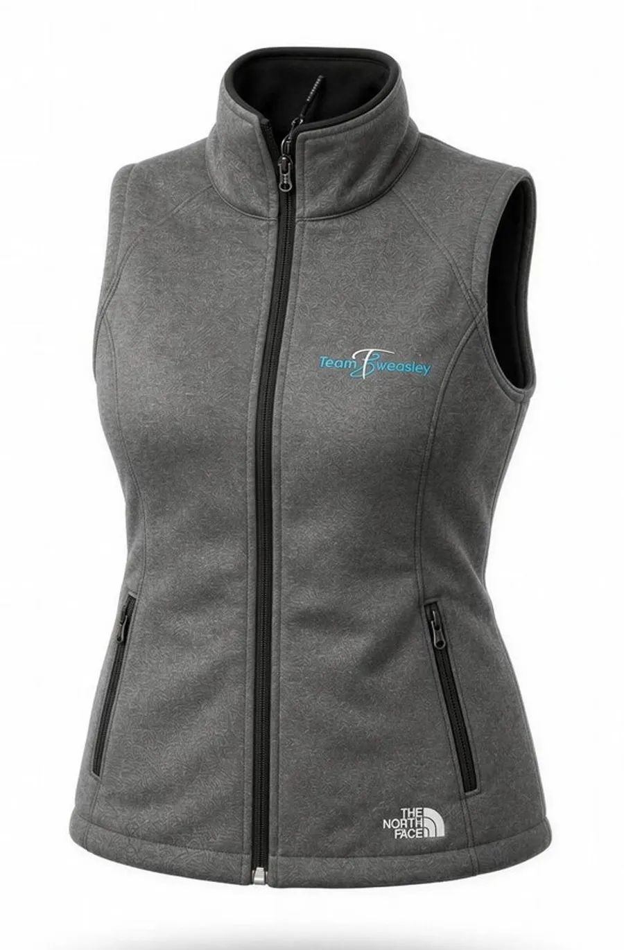 The North Face Ridgewall Vest Womens Size Medium Heather Gray Full Zip WindWall