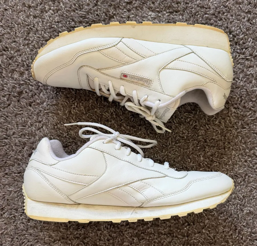 Vintage Reebok Classic Harman White Gum Sole Sneakers Size 10