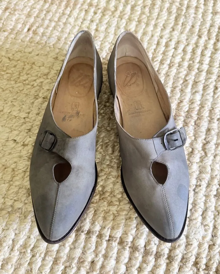 Nike Air Gray Leather Mary Jane Flats Buckle Shoes Women’s US 7 Made in Brazil