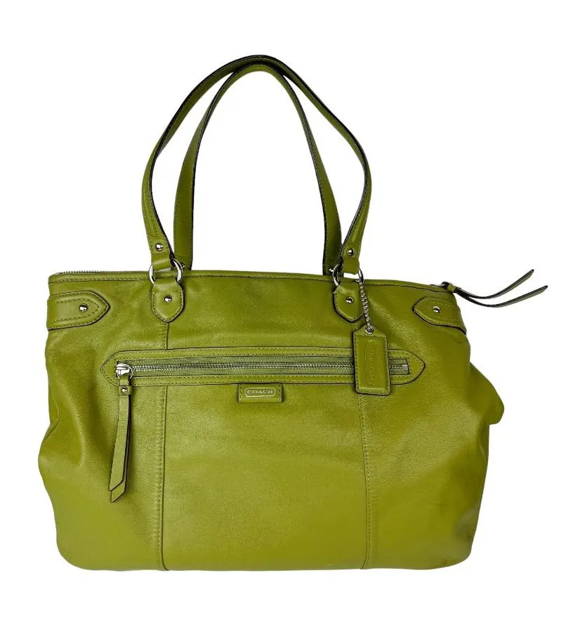 Coach Daisy Emma Green Leather Shoulder Bag Tote